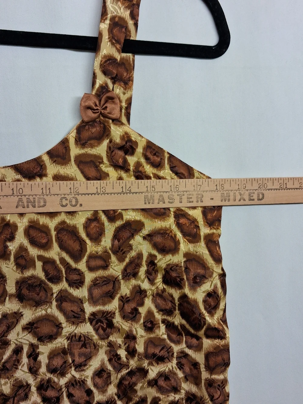 JWS Animal Print Slip Dress Leopard Brown Bow Sleeveless Midi Small